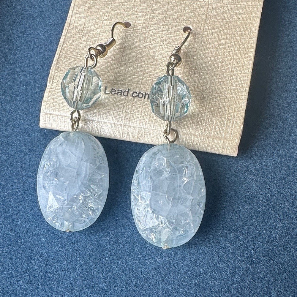 Elegant Silver and Blue Dangle Earrings